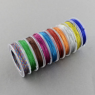 1mm Jewelry Braided Plastic Thread, Mixed Color, 1.0mm, about 10.93 yards(10m)/roll(MCOR-S001)