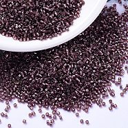 MIYUKI Delica Beads, Cylinder, Japanese Seed Beads, 11/0, (DB2170) Duracoat Silver Lined Dyed Raisin, 1.3x1.6mm, Hole: 0.8mm, about 10000pcs/bag, 50g/bag(SEED-X0054-DB2170)
