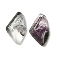 Transparent Glass Pendants, Faceted Wing Charms, Purple, 32.5x19x6.5mm, Hole: 1.6mm(GLAA-G104-07H)