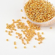 Brass Crimp End Beads, Rondelle, for Jewelry Findings, Golden Color, about 2mm in diameter, 1.2mm long, hole: 1.2mm
(X-E002-G)