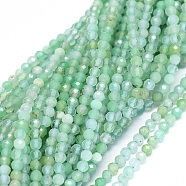 Natural Chrysoprase Beads Strands, Faceted, Round, 2mm, Hole: 0.5mm, about 190pcs/strand, 15.5 inch(39.5cm)(G-O180-01C)