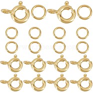 10Pcs 925 Sterling Silver Spring Ring Clasps, with 10Pcs Open Jump Rings, Golden, 9x6x1.5mm, Hole: 3mm(STER-CN0001-22G)