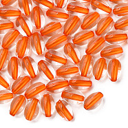 Transparent Acrylic Beads, Oval, Orange, 9.5x6mm, Hole: 1.5mm, about 2000pcs/500g(MACR-S373-134-T02)