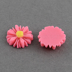 Flatback Hair & Costume Accessories Ornaments Resin Flower Daisy Decoden Cabochons, Hot Pink, 13x4mm(CRES-Q101-04-1)