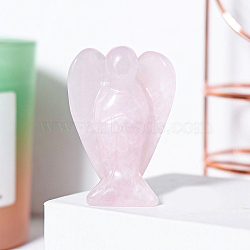 Natural Rose Quartz Angel Figurine Display Decorations, Reiki Energy Stone Ornaments, 50x35mm(G-PW0007-060E)