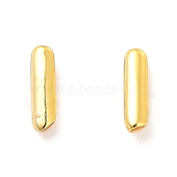Brass Hollow Out Initial Letter Stud Earrings for Women, Real 18K Gold Plated, Lead Free & Cadmium Free, Letter.I, 7x2x1.5mm, Pin: 0.8mm(EJEW-A044-01G-I)