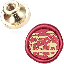 DIY Scrapbook, Brass Wax Seal Stamp, Animal Pattern, 25mm(AJEW-WH0021-90-74)