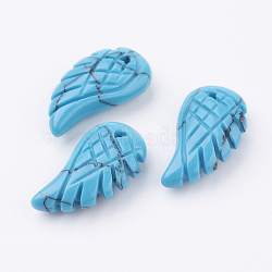 Synthetic Turquoise Pendants, Wing, 17~19x9~11x3~5mm, Hole: 1mm(G-E435-C-02)