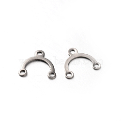 1 to 2 201 Stainless Steel Chandelier Component Links, 3 Loop Connectors, Stainless Steel Color, 8.5x9.5x0.2mm, Hole: 1mm(STAS-E088-32)