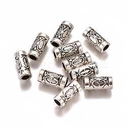 Tibetan Style Alloy European Beads, Large Hole Beads, Column, Antique Silver, 13.5x6mm, Hole: 4mm(PALLOY-I200-01AS)