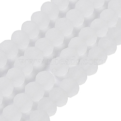 Transparent Glass Beads Strands, Faceted, Frosted, Rondelle, WhiteSmoke, 6x4.5mm, Hole: 1.4mm, about 86pcs/strand, 16.14 inch(41cm)(EGLA-A034-T6mm-MD19)