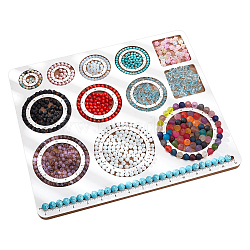 Wooden Bead Design Boards, DIY Beading Jewelry Organizer Making Tray, with Graduated Measurements, Rectangle, Tan, 33x38.2x1.2cm(WOOD-WH0042-26A)
