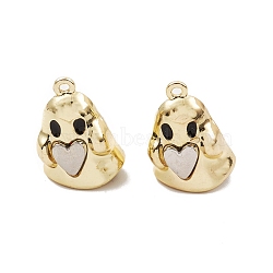 Spray Painted Alloy Pendants, Long-Lasting Plated, Lead Free & Cadmium Free, Ghost with Heart, Gold, 21x15x10.5mm, Hole: 1.5mm(X-PALLOY-K003-23F)