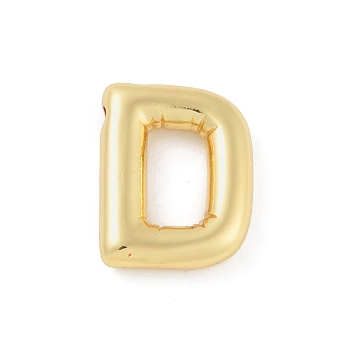 Rack Plating Brass Pendants, Long-Lasting Plated, Lead Free & Cadmium Free, Real 18K Gold Plated, Letter D, 18x13x4mm, Hole: 1.8mm