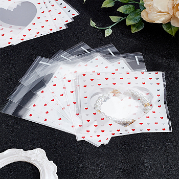100Pcs Rectangle OPP Self-Adhesive Cookie Bags, for Baking Packing Bags, White, 132mm, 100pcs/set