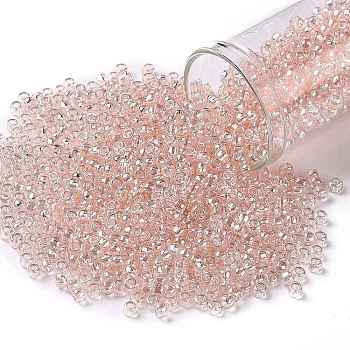 TOHO Round Seed Beads, Japanese Seed Beads, (106) Transparent Luster Rosaline, 8/0, 3mm, Hole: 1mm, about 10000pcs/pound
