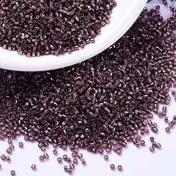 MIYUKI Delica Beads, Cylinder, Japanese Seed Beads, 11/0, (DB2170) Duracoat Silver Lined Dyed Raisin, 1.3x1.6mm, Hole: 0.8mm, about 10000pcs/bag, 50g/bag