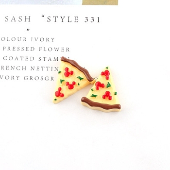 Flatback Resin Cabochons Accessories, For Resin Jewelry Making, Pizza, Colorful, 25.5x22.5mm