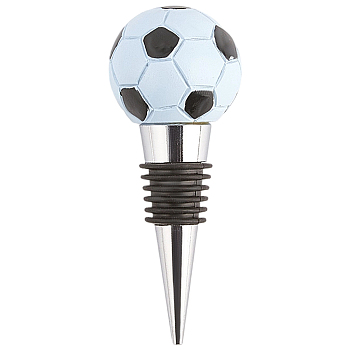 Zinc Alloy Wine Stoppers, Sports Ball Resin Bottle Stoppers, Football, 96.5x36.5mm