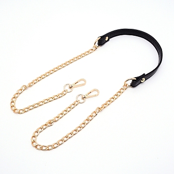 PU Leather & Iron Bag Strap, with Golden Iron Swivel Clasps, for Bag Straps Replacement Accessories, Golden, 110mm