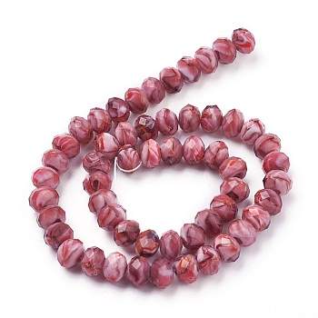 Handmade Lampwork Beads Strands, Faceted, Rondelle, Brown, 9~10x7~7.5mm, Hole: 1.2mm, about 55pcs/strand, 15.3 inch(39cm)