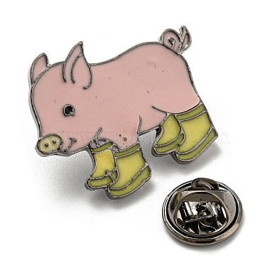 Pig in Rain Boots Enamel Pins(JEWB-C021-01C)-3