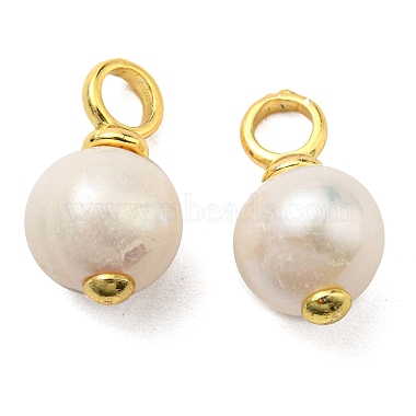 Real 18K Gold Plated Round Pearl Pendants