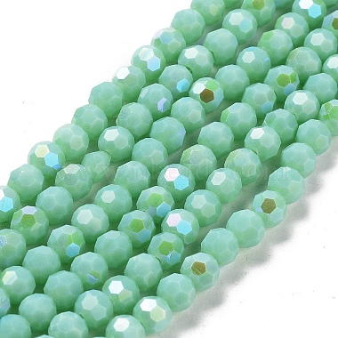 Aquamarine Round Glass Beads