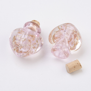 Handmade Luminous Lampwork  Perfume Bottle Pendants(LAMP-P044-K02)-3
