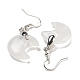 Rack Plating Moon Brass Dangle Earrings for Women(EJEW-B064-02P)-3