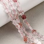 Natural Red Hematoid Quartz/Ferruginous Quartz Beads Strands, Plum Blossom Flower, 6x6x2.5mm, Hole: 0.8mm, about 67~68pcs/strand, 15.20''~15.47''(38.6~39.3cm)(G-B138-C19-01)