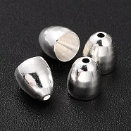 Brass Cord Ends, End Caps, Long-Lasting Plated, 925 Sterling Silver Plated, 4.5x4mm, Hole: 0.7mm, Inner Diameter: 3mm(KK-H759-39A-S)