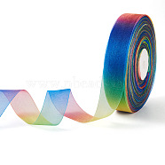 BEADTHOVEN Polyester Organza Ribbons, Colorful, 1 inch(25mm), about 100yards/roll(91.44m/roll)(ORIB-BT0001-02)