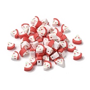 Handmade Polymer Clay Beads, Triangle, Candy & Watermelon, Crimson, 8.5x8.5x4mm, Hole: 1.6mm(CLAY-H005-16A)