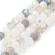 Electroplate Glass Beads Strands, Faceted(32 Facets), Half AB Color Plated, Round, WhiteSmoke, 6x5mm, Hole: 1.4mm, about 100pcs/strand, 20.87''(53cm)(EGLA-P048-A03)