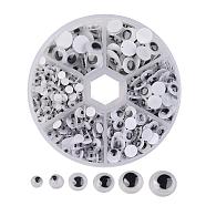 4mm~9mm Mixed Size Black & White Wiggle Googly Eyes Cabochons DIY Scrapbooking Crafts Toy Accessories, about 600pcs(KY-X0002-B)