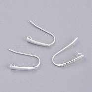 304 Stainless Steel Earring Hooks, with Horizontal Loop, Flat Ear Wire, Silver, 18.5x13.5x3.5mm, Hole: 1.5mm, 20 Gauge, Pin: 0.8mm(STAS-K211-02S)
