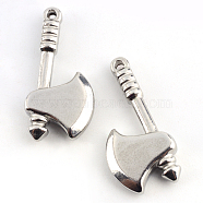 304 Stainless Steel Axe Pendants, Stainless Steel Color, 23.5x11.5x4mm, Hole: 1.3~1.5mm(X-STAS-Q192-54)