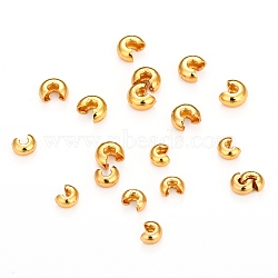 Brass Crimp Bead Covers, Long-Lasting Plated, Round, Real 18K Gold Plated, 3mm In Diameter(X-KK-I681-13B)