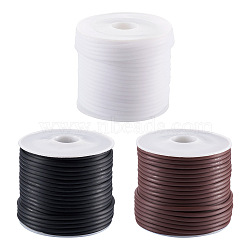 30M 3 Colors Hollow Pipe PVC Tubular Synthetic Rubber Cord, Wrapped Around White Plastic Spool, Mixed Color, 2mm, Hole: 1mm, 10m/color(RCOR-CD0001-02)