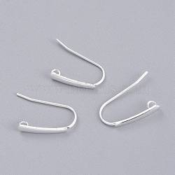 304 Stainless Steel Earring Hooks, with Horizontal Loop, Flat Ear Wire, Silver, 18.5x13.5x3.5mm, Hole: 1.5mm, 20 Gauge, Pin: 0.8mm(STAS-K211-02S)