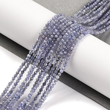 Natural Tanzanite Beads Strands, Faceted, Round, 2mm, Hole: 0.5mm, about 186pcs/strand, 15.35 inch(39cm)