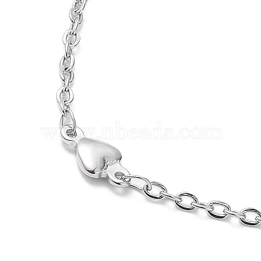 304 collar de cadena de eslabones de corazón de acero inoxidable(NJEW-K249-09P)-2