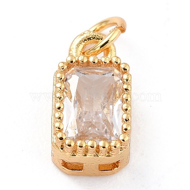 Real 18K Gold Plated Brass Inlaid Cubic Zirconia Charms(X-ZIRC-L100-075G-03)-2