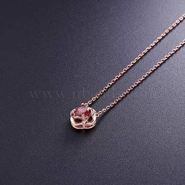 Shegrace flower glamourous véritable plaqué or rose 925 pendentif en argent sterling colliers(JN450A)-2