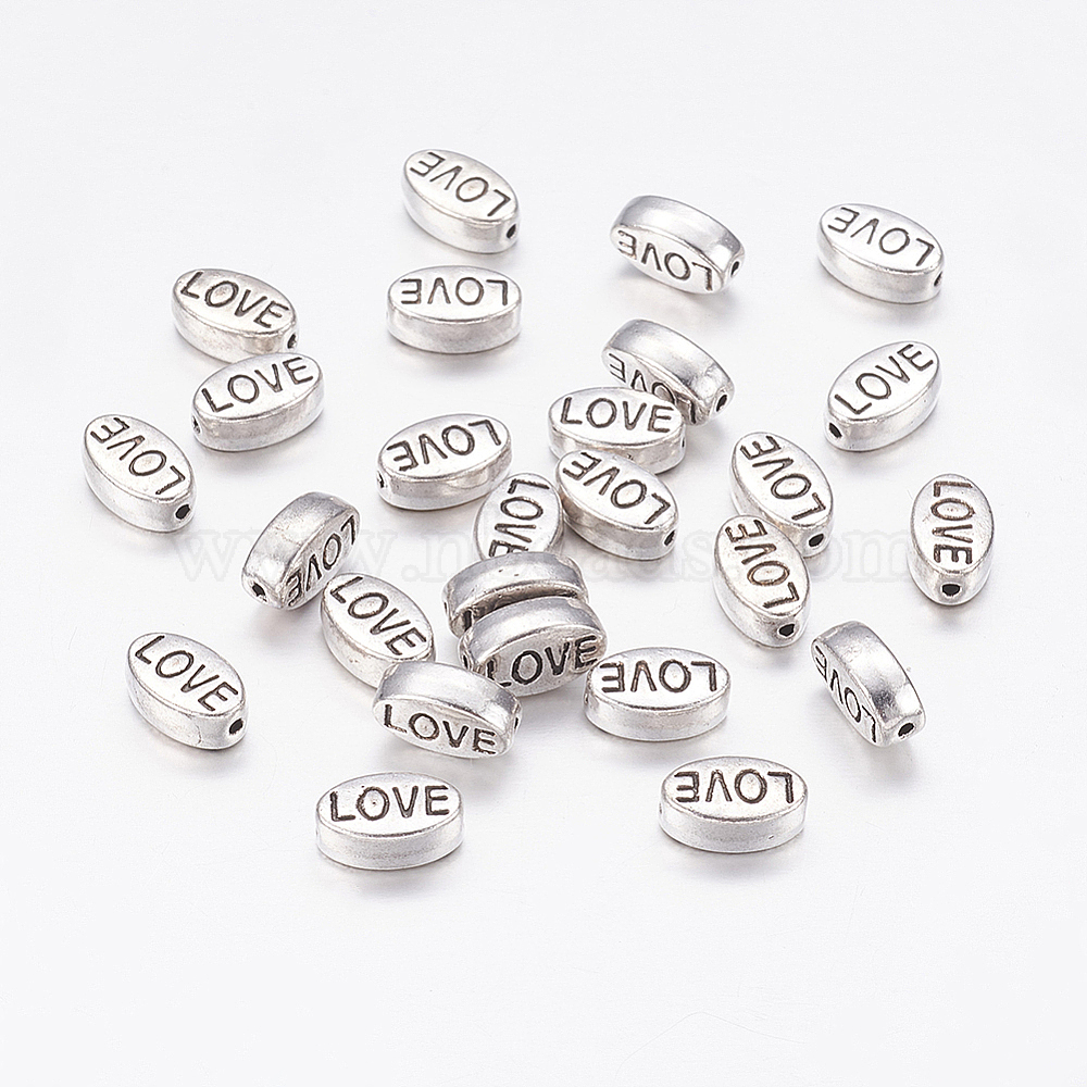 50pc 6mm silver finish round metal bead-5850 