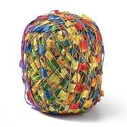 Polyester Fancy Yarn, Segment Dyed, Toothbrush Boucle Flag Knitting Yarn, Colorful, 8x0.4mm(X-YCOR-H001-01)