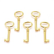 Tibetan Style Alloy Pendants, Lead Free and Cadmium Free, Key, Golden, 41x17x4.5mm(EA11891Y-G)