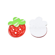 Printed Acrylic Cabochons, Strawberry, Red, 40x31x2mm(OACR-N135-63)