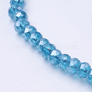 Faceted Rondelle Electroplate AB Color Plated Glass Beads Strands, Steel Blue, 2.5x2mm, Hole: 0.8mm, about 168~170pcs/strand, 16.9 inch(X-EGLA-F003-C15)